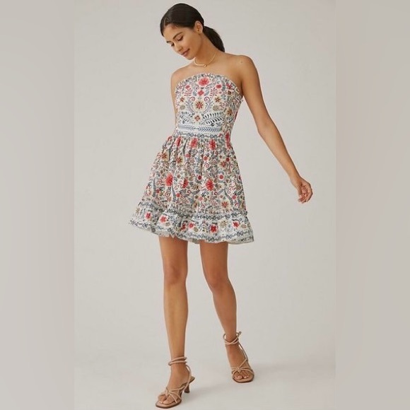 Anthropologie Dresses & Skirts - By Anthropologie Forever That Girl Ruffle Tube Mini Dress size xs
